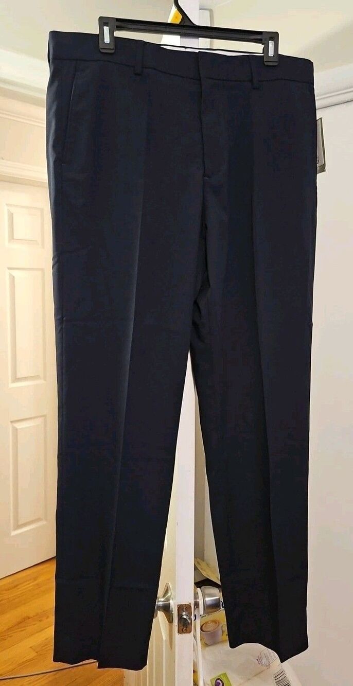 H&M Men's Regular Fit Coupe Standard Dress Pants Navy Blue Size 36 R NWT